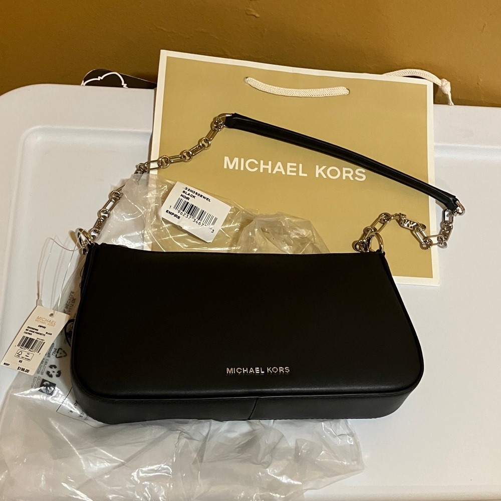 Michael Kors Empire Black leather Pouchette